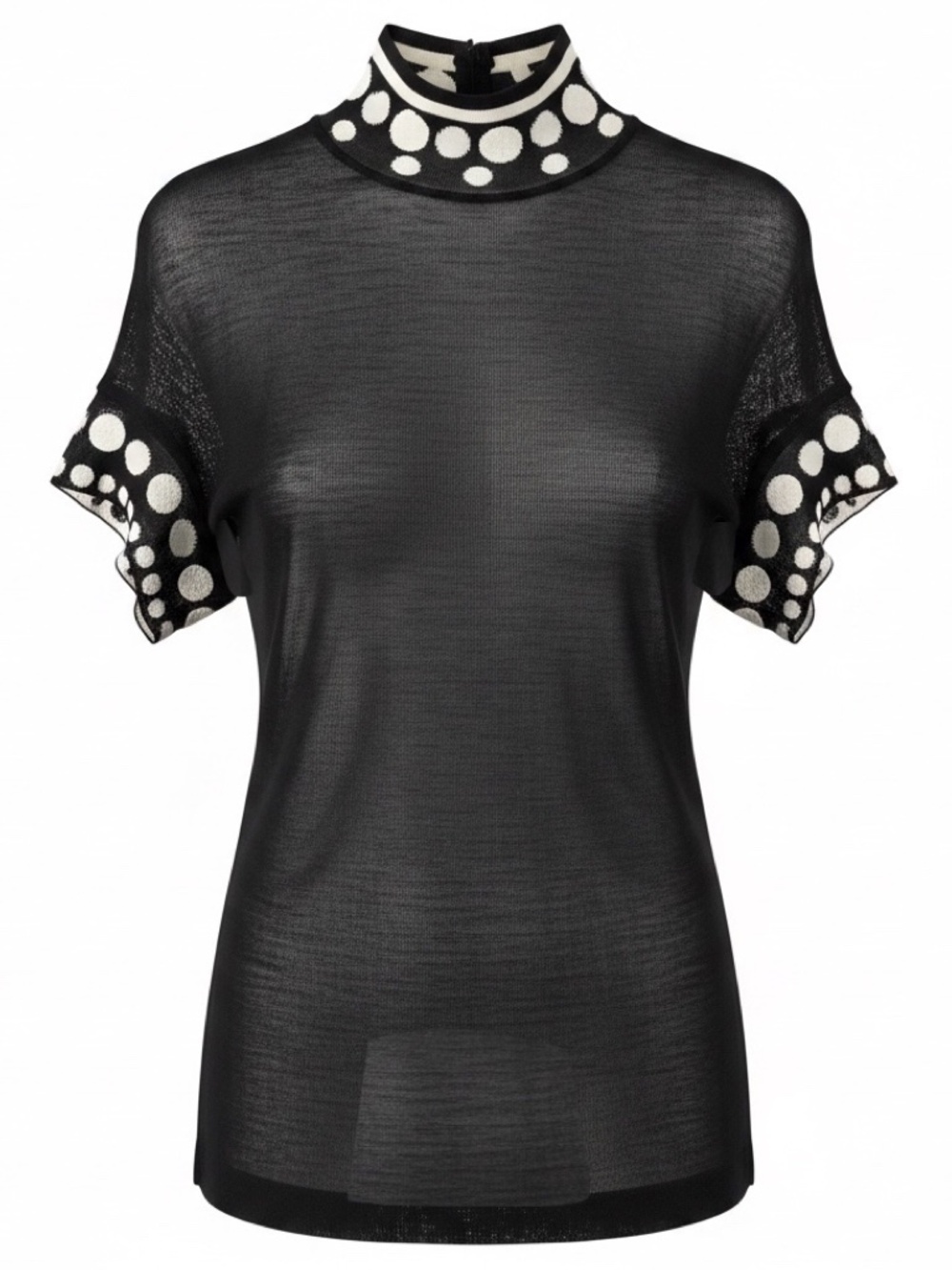 Gianni Versace RARE Vintage Black / White Polka Dot Patterned Short Sleeved Shee